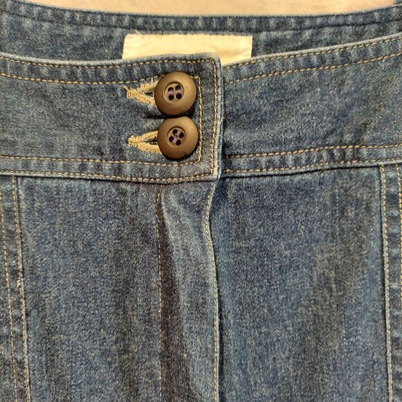 Roamans blue jean Dress size 14p Maxi denim jean fray hem ruffle zip 2 pockets - Picture 15 of 16